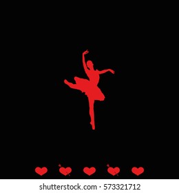 Ballerina in ballet pose icon.