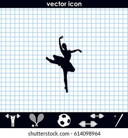 Ballerina in ballet pose icon.