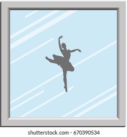 Ballerina in ballet pose icon.