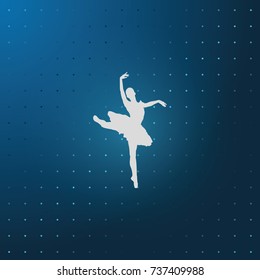Ballerina in ballet pose icon.