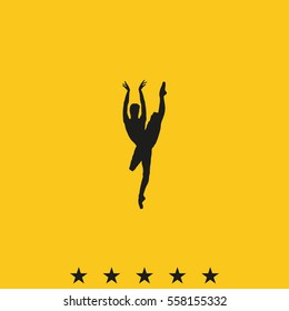 Ballerina in ballet pose silhouette.