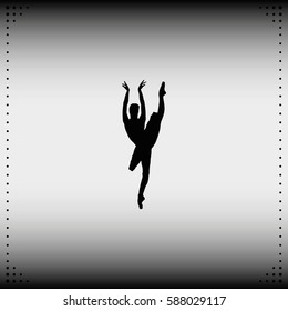 Ballerina in ballet pose silhouette.