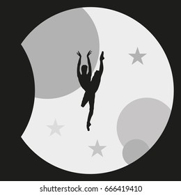 Ballerina in ballet pose silhouette.