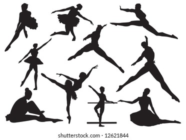 ballerina and ballet, vector