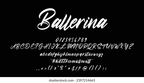 Ballerina Beauty Script Handwritten font Best Alphabet Alphabet Brush Script Logotype Font lettering handwritten