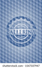 Ballerina blue emblem with geometric pattern. Vector Illustration. Detailed.