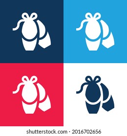 Ballerina blue and red four color minimal icon set