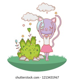 ballerina cat outdoors cartoon
