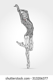 ballerina concept  low poly style