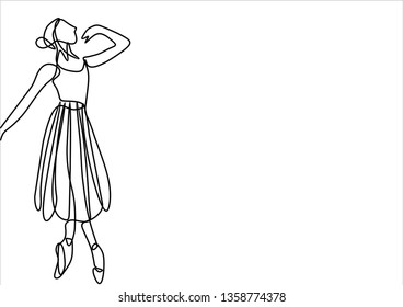 Ballerina. Continuous line