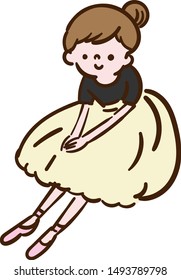 Ballerina, cute girl learning ballet