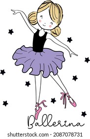 ballerina cute girl shoes slogan