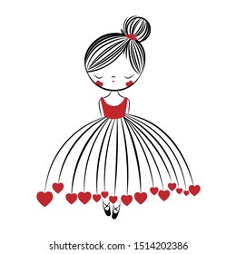 Ballerina Cute Lovely Heart Girl draw mandala crafts 