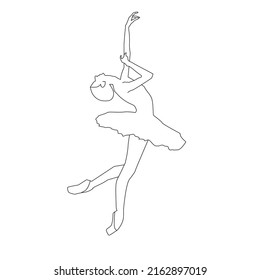 Ballerina dance. Elegant movement, Stunning view of ballet dancer in jumping spit line art stock illustration