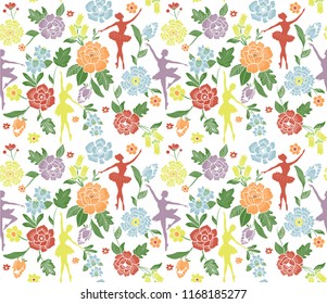 ballerina dance flowers pattern print