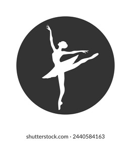 Ballerina dance icon silhouette vector ´illustration flat sign