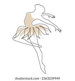 Ballerina tanzt eine Linie. Ballerina Print Line Art. Vektorgrafik.