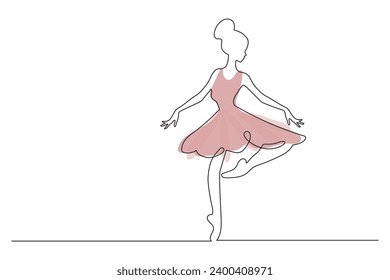 Ballerina tanzt eine Linie. Ballerina Print Line Art. Vektorgrafik.