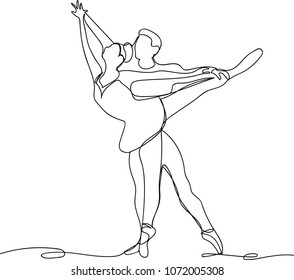 ballerina with dance partner. sketch