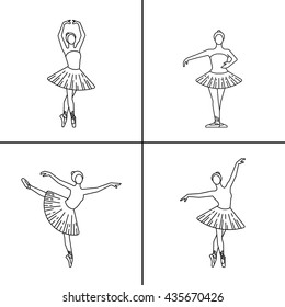 Ballerina in a dance position. Ballerina dancer ballet. Dance positions for teaching ballet.