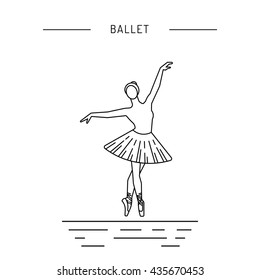 Ballerina in a dance position. Ballerina dancer ballet. Dance positions for teaching ballet.