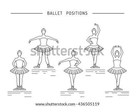 ballerina dance position ballerina dancer ballet stock vector
