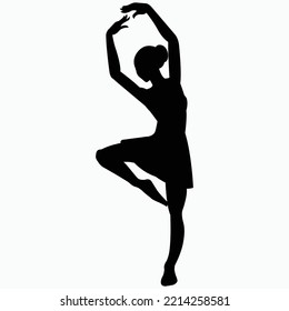Ballerina dance sihouette vector art and illustartion