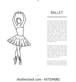 Ballerina dancer ballet. Dance positions for teaching ballet. Elements of theater, and ballet.