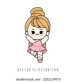Ballerina-Tänzerin. Ballettanz. Vektorgrafik