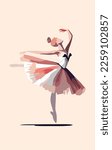 Ballerina Dancer in beautiful pose. Ballet. vector illustration.