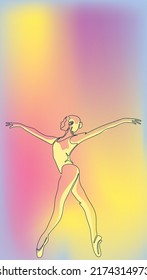 Ballerina. Dancer in beautiful pose. Ballet. Vector illustration.