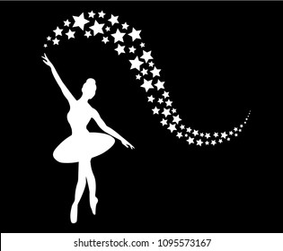 Ballerina Dancer Black and White Design