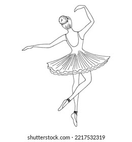 Ballerina dancer graphic black white isolated sketch illustration vector