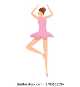 Ballerina dancer icon. Cartoon of ballerina dancer vector icon for web design isolated on white background