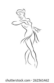 Ballerina. Dancer silhouette. Vector illustration