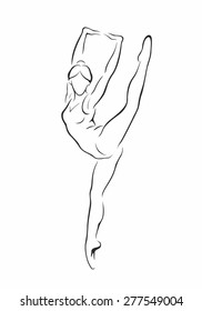 Ballerina. Dancer silhouette. Vector illustration