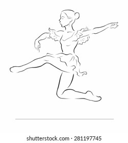 Ballerina. Dancer silhouette. Vector illustration
