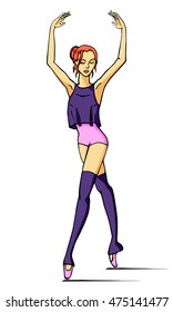 ballerina, dancer, vector illustration