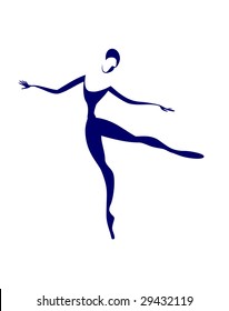 The ballerina dances the stylized figure