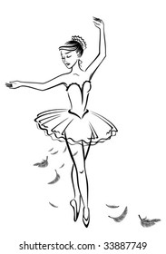 Ballerina dancing ballet thumbnail "Dying swan" to music Saint-Saens