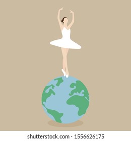 Ballerina dancing on the globe