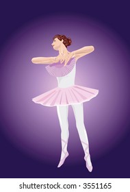 Ballerina dancing on points