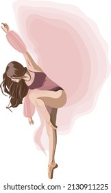 
ballerina dancing on a white background