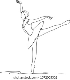 ballerina dancing. one line