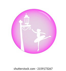 ballerina dancing in a pink ball