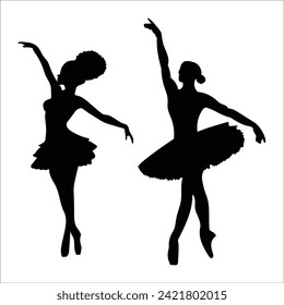 ballerina dancing set vector illustration