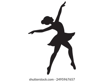 Ballerina dancing silhouette vector design.