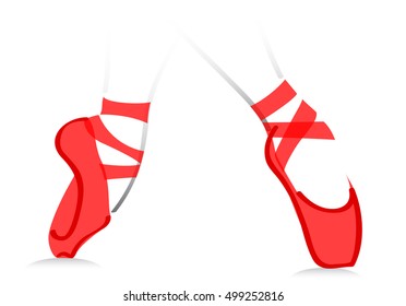 Ballerina dancing studio symbol. Fashion Logo. Vector illustration Ballet Shoes.