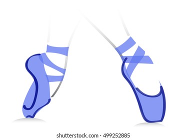 Ballerina dancing studio symbol. Fashion Logo. Vector illustration Ballet Shoes.