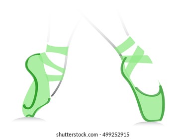 Ballerina dancing studio symbol. Fashion Logo. Vector illustration Ballet Shoes.